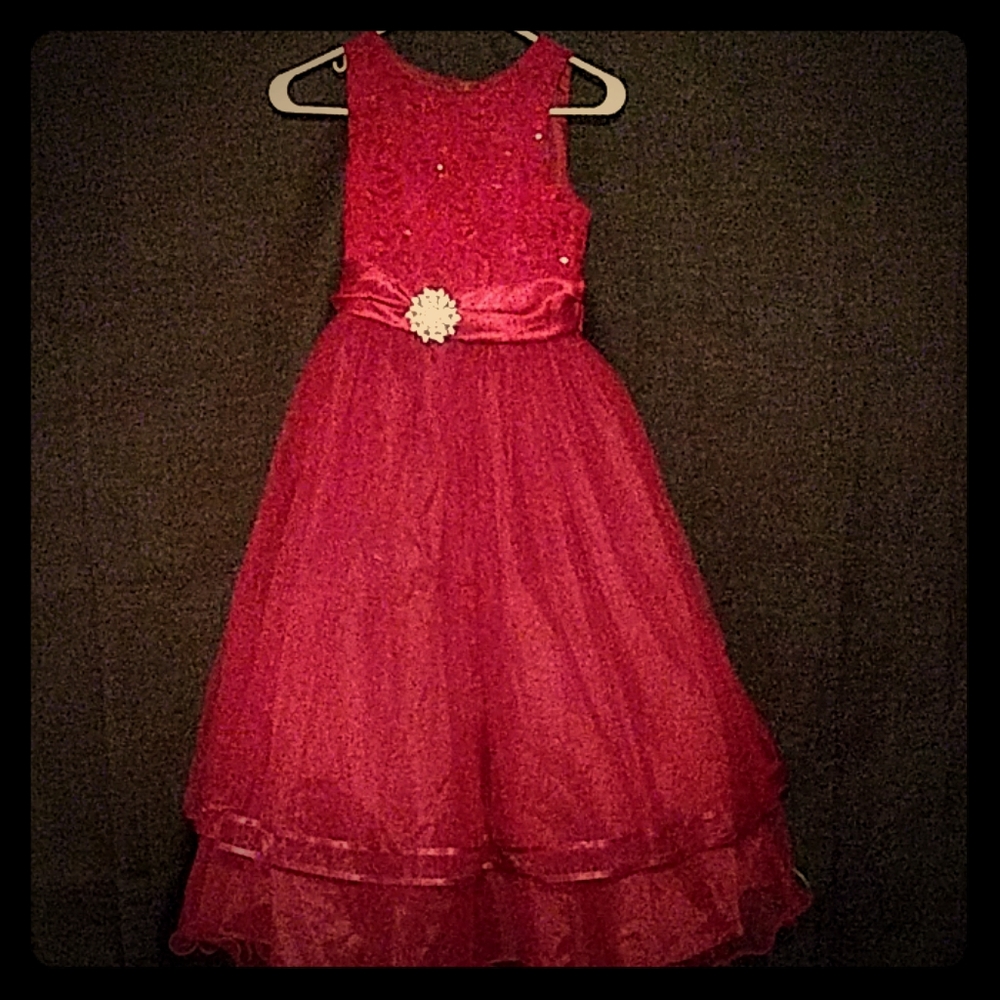 Burgundy and silver dress for parties